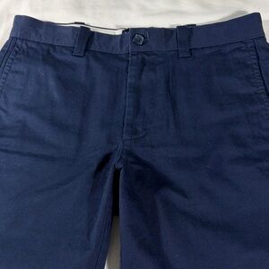 J. Crew mens navy blue basic flat front 9" inseam chino shorts - size 30